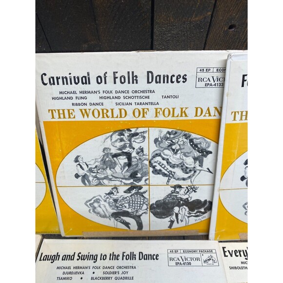Lot Of 6 The World Of Folk Dances RCA VICTOR 45 ep Vinyl Records - Picture 3 of 16